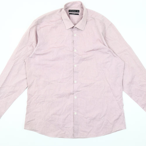Cedar Wood State Men’s Pink Slim Fit Long Sleeve Button-Up Shirt Size 17