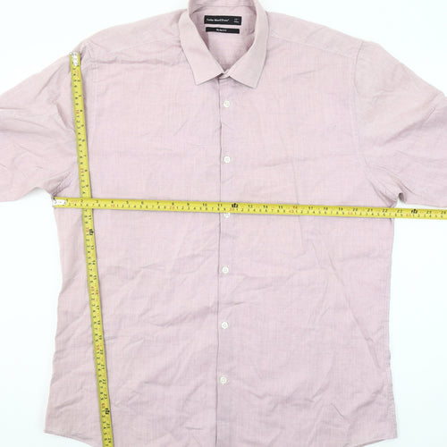 Cedar Wood State Men’s Pink Slim Fit Long Sleeve Button-Up Shirt Size 17