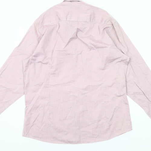 Cedar Wood State Men’s Pink Slim Fit Long Sleeve Button-Up Shirt Size 17