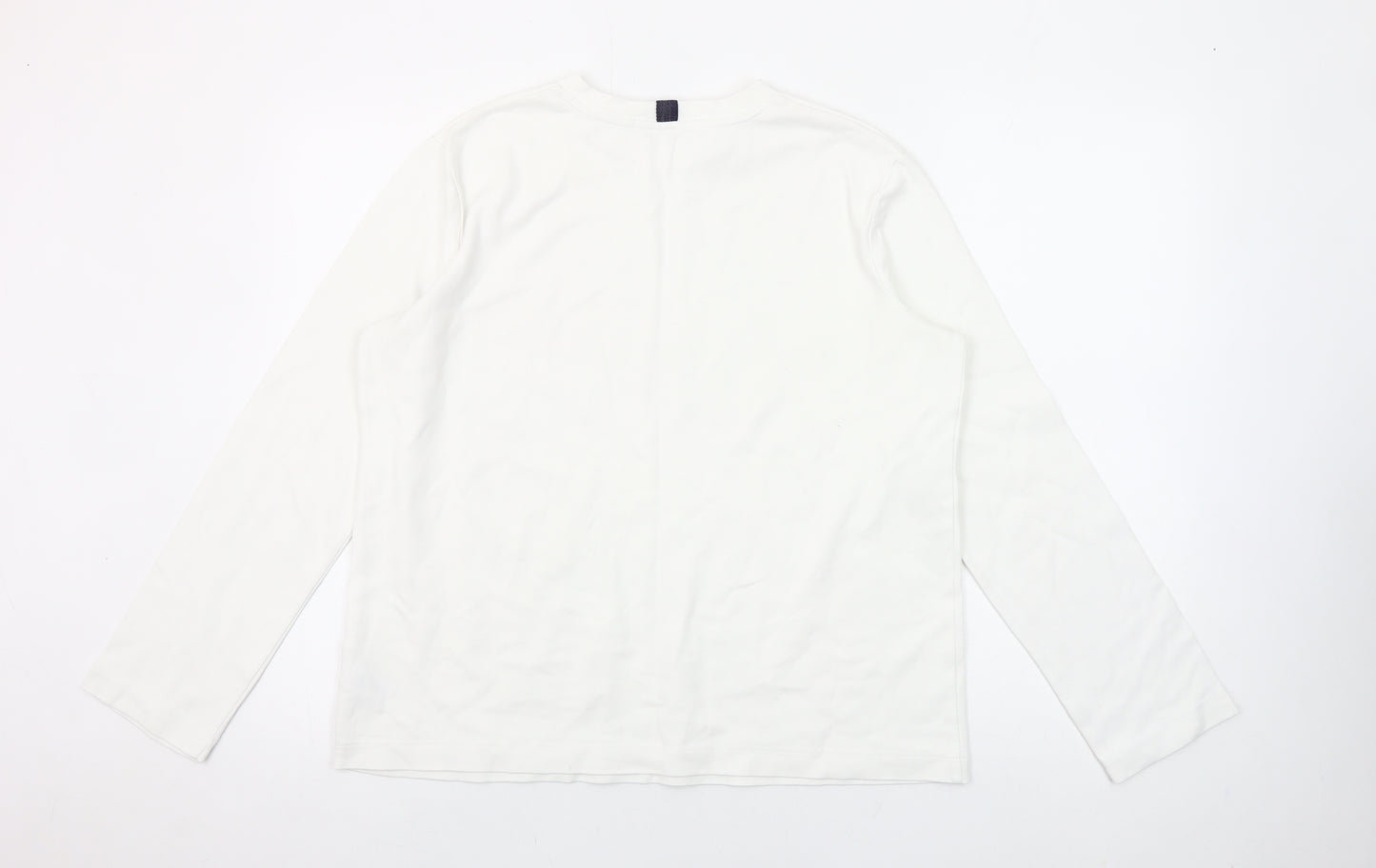 Next Women White Long Sleeve Crew Neck Basic T-Shirt UK 12