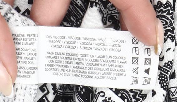 Primark Mens XL Black White Geometric Short Sleeve Button-Up Shirt