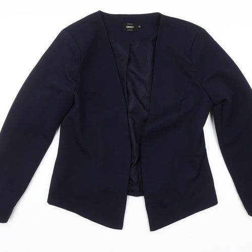 ONLY Womens Blue Tailored Open Front Blazer Jacket Size 10