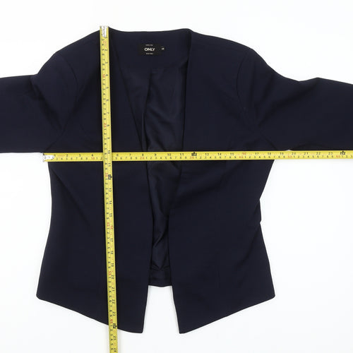 ONLY Womens Blue Tailored Open Front Blazer Jacket Size 10
