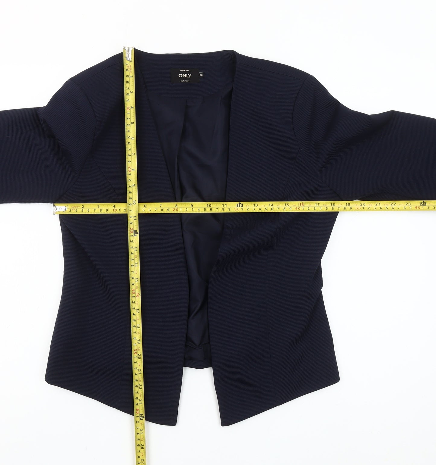 ONLY Womens Blue Tailored Open Front Blazer Jacket Size 10