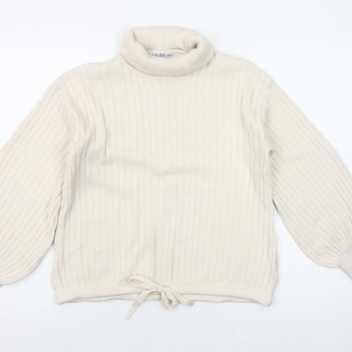 Gallery Women’s Ivory XS Roll Neck Knit Jumper Balloon Sleeve