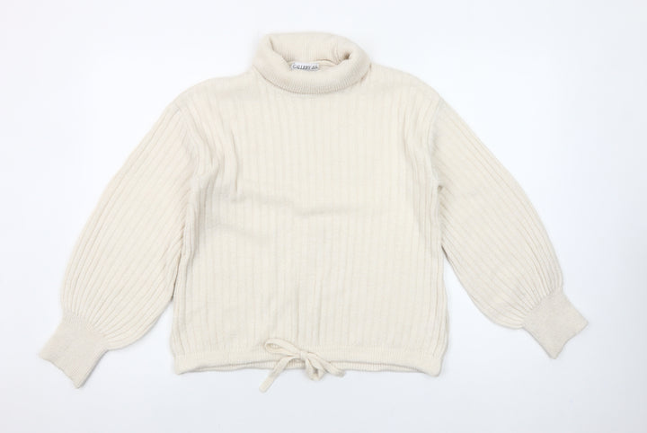 Gallery Women’s Ivory XS Roll Neck Knit Jumper Balloon Sleeve
