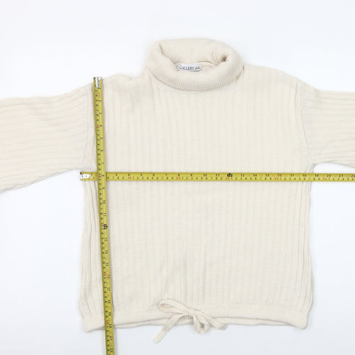 Gallery Women’s Ivory XS Roll Neck Knit Jumper Balloon Sleeve