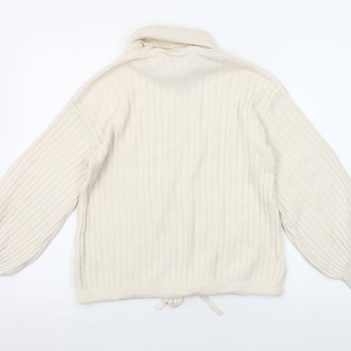 Gallery Women’s Ivory XS Roll Neck Knit Jumper Balloon Sleeve