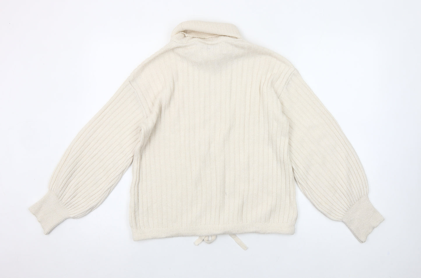 Gallery Women’s Ivory XS Roll Neck Knit Jumper Balloon Sleeve
