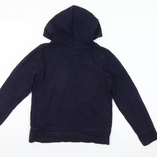 GAP Girls Blue Logo Pullover Hoodie - Size 10-11 Years Cotton Blend
