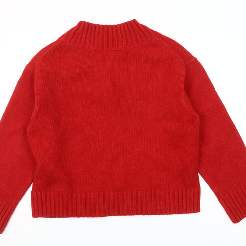 Primark Women’s Red V-Neck Knit Jumper Size M Regular Fit