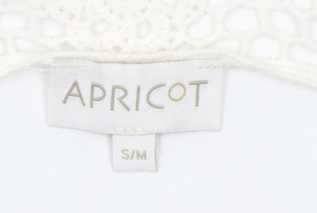 Apricot Womens Ivory Cotton Crochet Tunic Blouse S