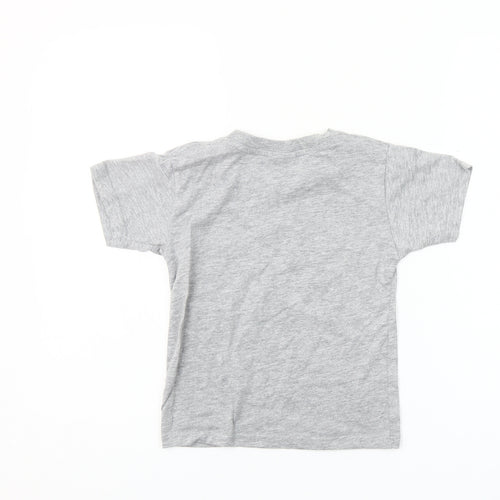 Oz Designs Girls Grey T-Shirt Size 6 Years AUS Flag Print Casual Top