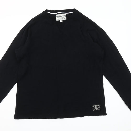 The Stronghold Men's Black XL Long Sleeve Cotton T-Shirt