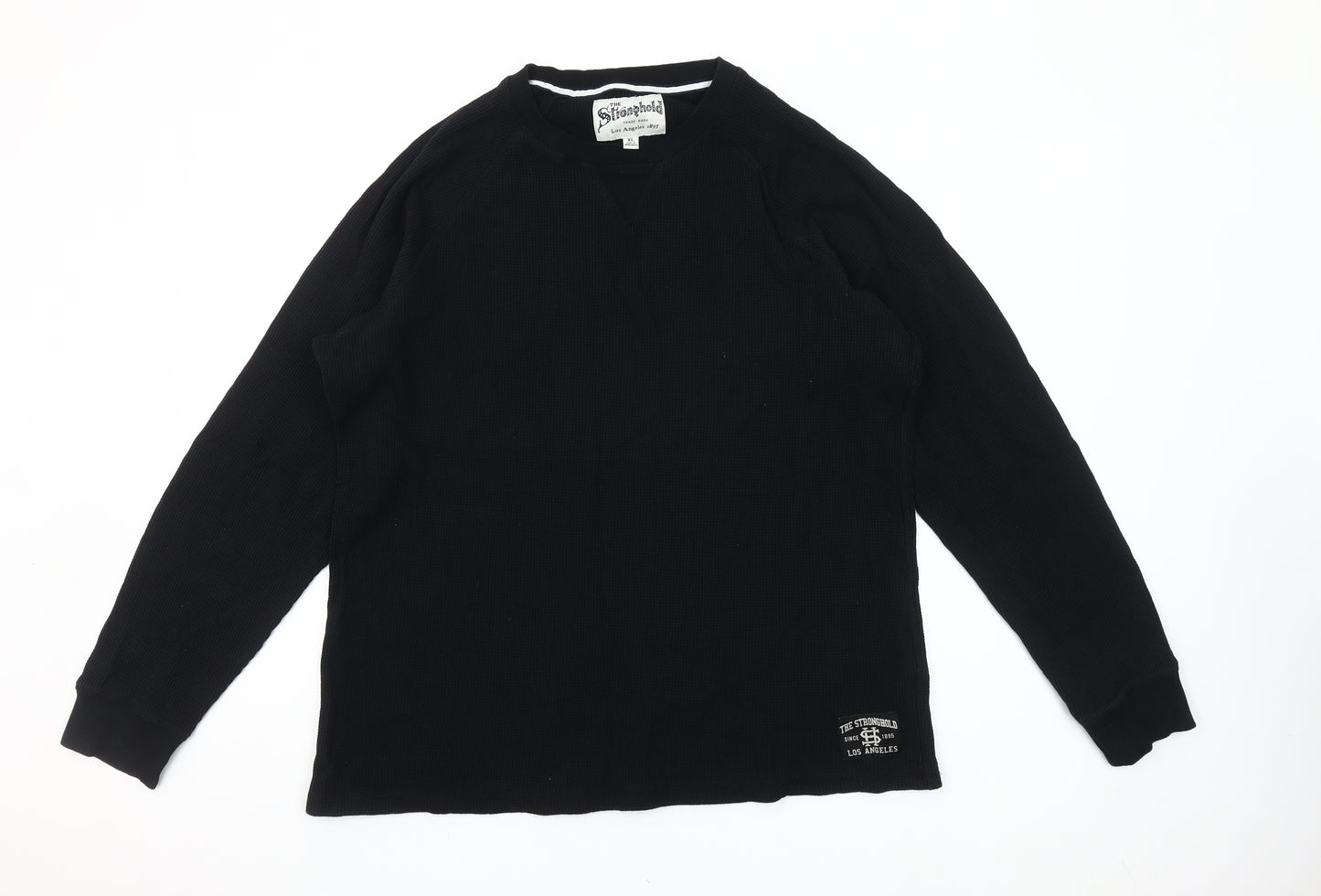 The Stronghold Men's Black XL Long Sleeve Cotton T-Shirt