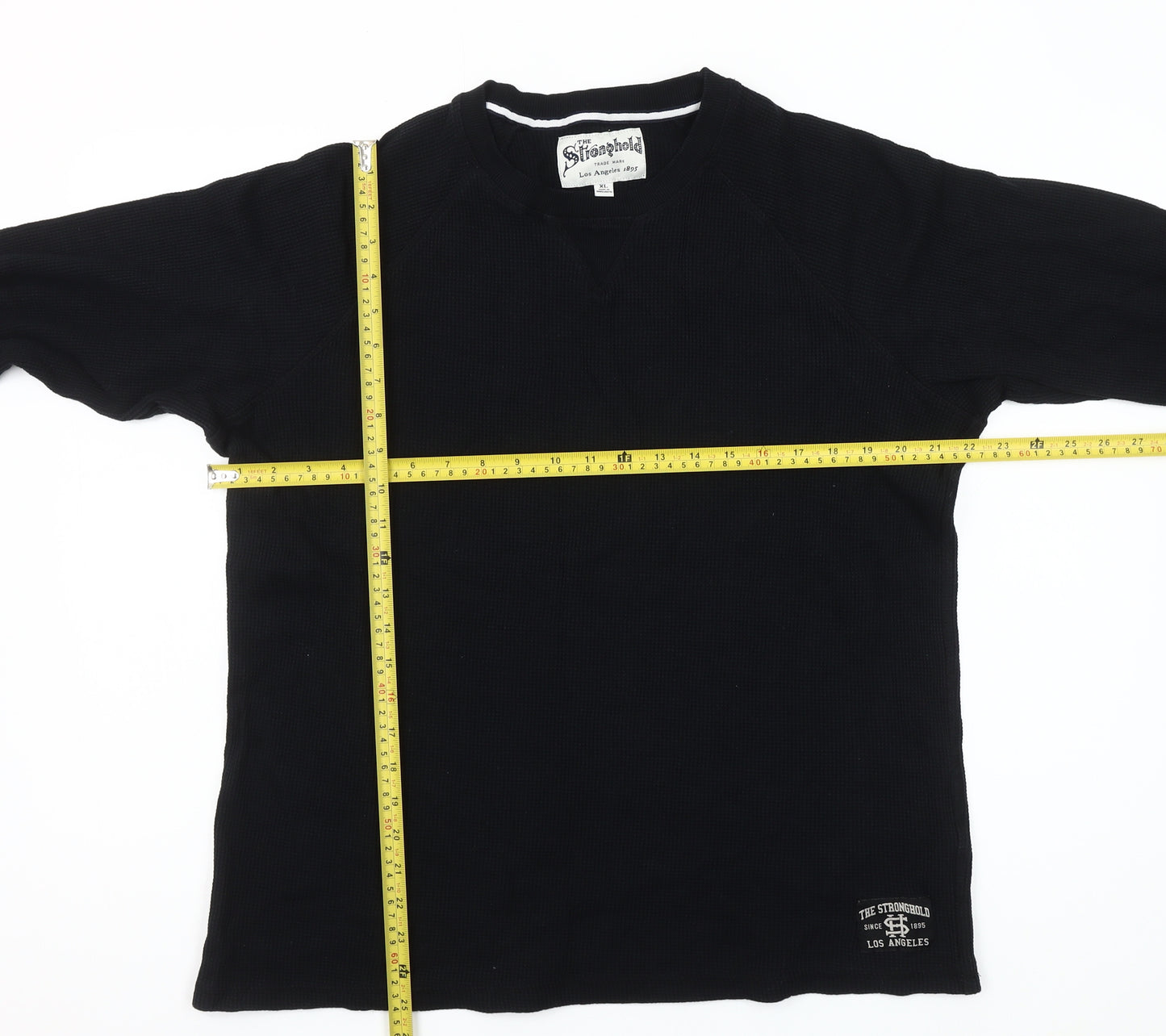 The Stronghold Men's Black XL Long Sleeve Cotton T-Shirt