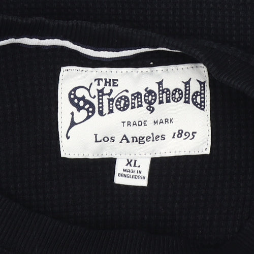 The Stronghold Men's Black XL Long Sleeve Cotton T-Shirt