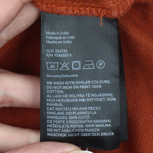 H&M Men’s Brown Slim Fit Polo Shirt XL Cotton Short Sleeve
