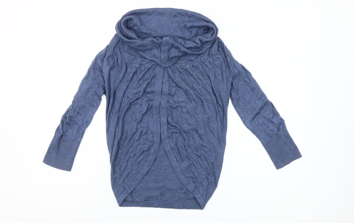 Warehouse Women’s Blue Size 8 Cardigan Jumper with Cowl Neck