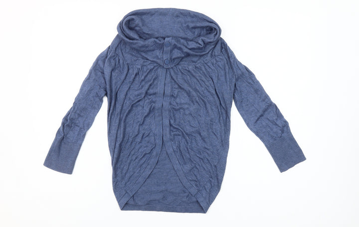 Warehouse Women’s Blue Size 8 Cardigan Jumper with Cowl Neck