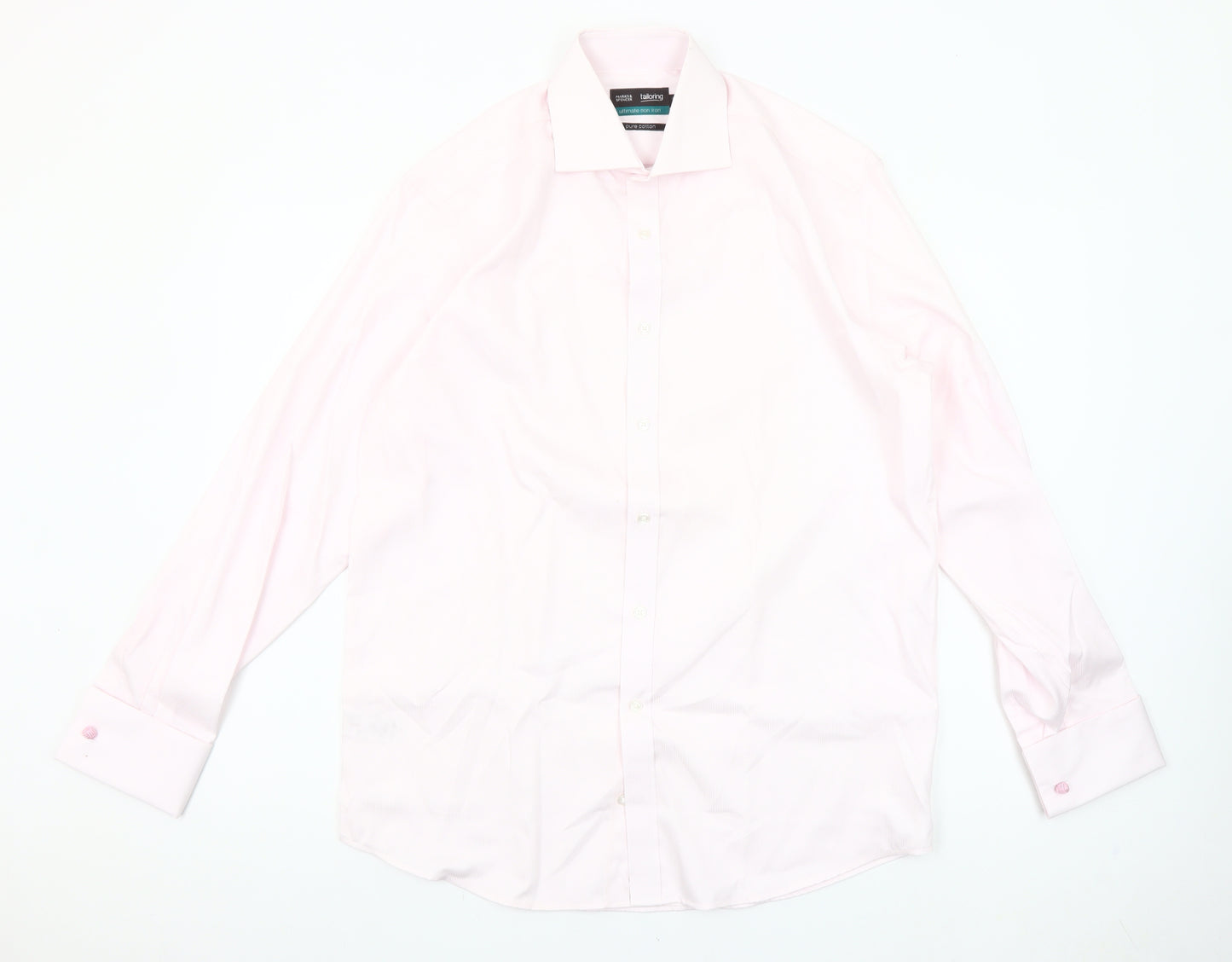 Marks and Spencer Men’s Pink Cotton Formal Dress Shirt 15in Collar
