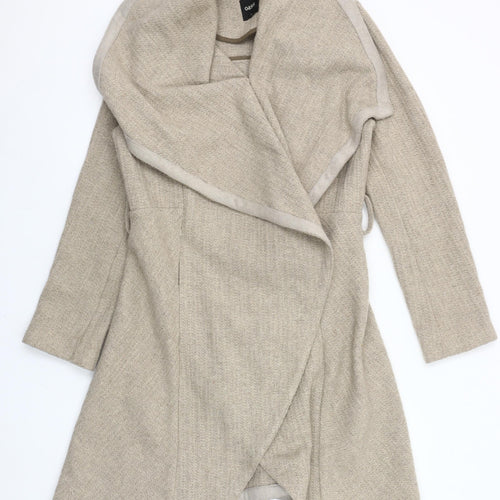 Oasis Women’s Beige Wool Blend Mid-Length Overcoat Size S