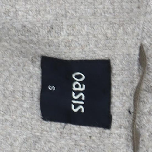 Oasis Women’s Beige Wool Blend Mid-Length Overcoat Size S