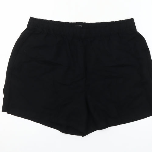 Dunnes Women Black Linen Blend Casual Shorts Size 16