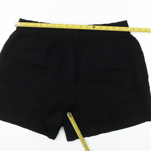 Dunnes Women Black Linen Blend Casual Shorts Size 16
