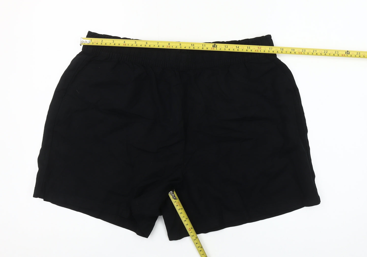 Dunnes Women Black Linen Blend Casual Shorts Size 16