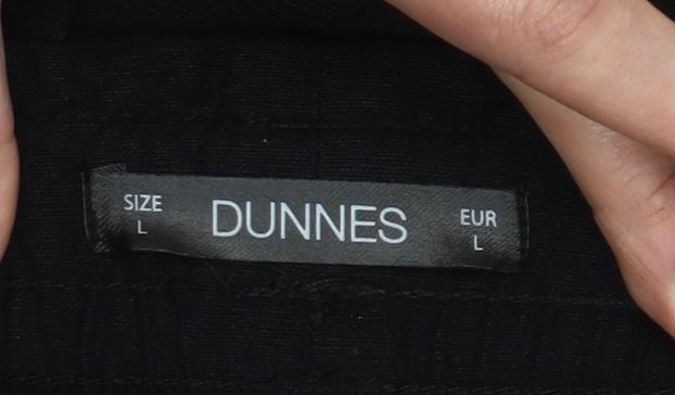 Dunnes Women Black Linen Blend Casual Shorts Size 16
