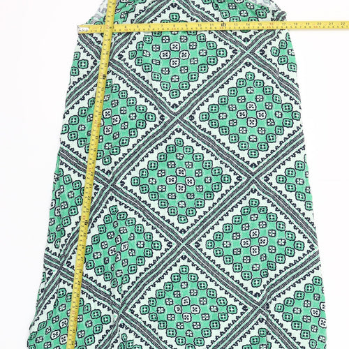 Marks and Spencer Women’s Green Geometric Slip Dress Size 14