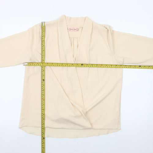 Traffic People Women’s Beige Wrap Blouse Long Sleeve Size M