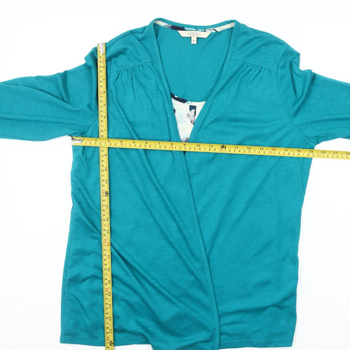 Debenhams Womens Blue Wrap Blouse Size 16 V-Neck 3/4 Sleeve