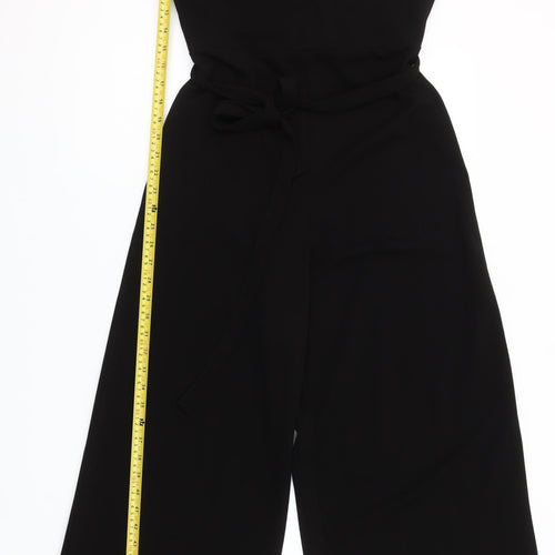 Boohoo Women Black Size 14 One Shoulder Wide Leg Jumpsuit