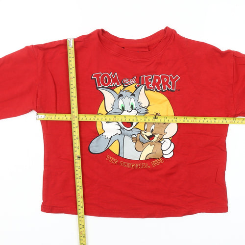 Tom and Jerry Women's Red 10-12 Long Sleeve Cartoon Nightshirt