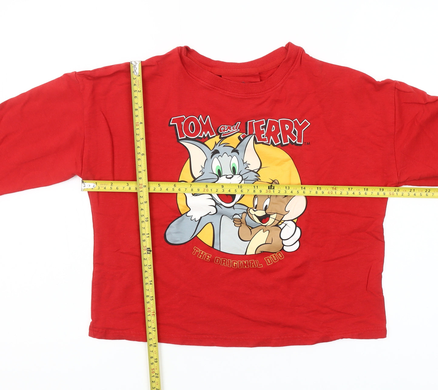 Tom and Jerry Women's Red 10-12 Long Sleeve Cartoon Nightshirt