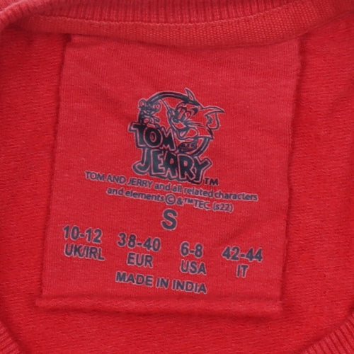 Tom and Jerry Women's Red 10-12 Long Sleeve Cartoon Nightshirt