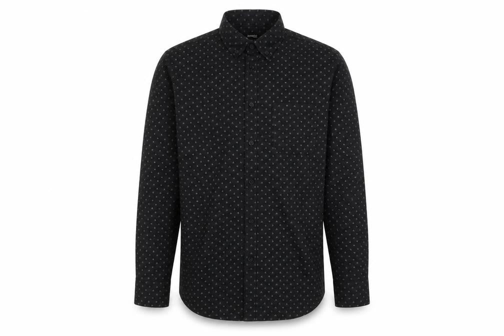 Dunnes Stores Men’s Black Slim Fit Geometric Long Sleeve Shirt M