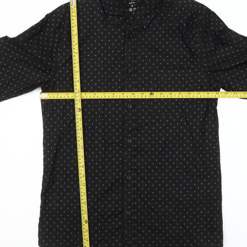 Dunnes Stores Men’s Black Slim Fit Geometric Long Sleeve Shirt M