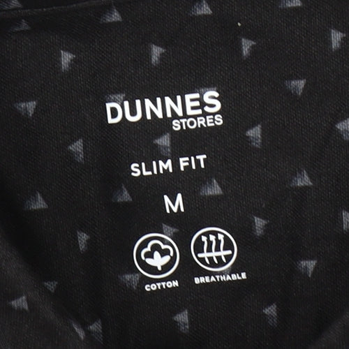 Dunnes Stores Men’s Black Slim Fit Geometric Long Sleeve Shirt M
