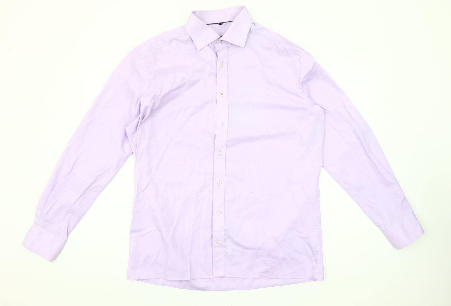 Eterna Men's Purple Modern Fit 16.5 Collar Formal Dress Shirt