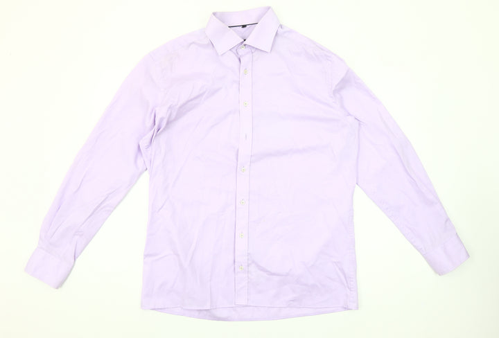 Eterna Men's Purple Modern Fit 16.5 Collar Formal Dress Shirt