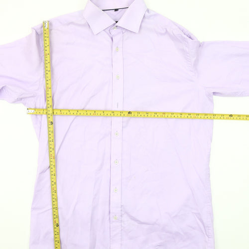 Eterna Men's Purple Modern Fit 16.5 Collar Formal Dress Shirt