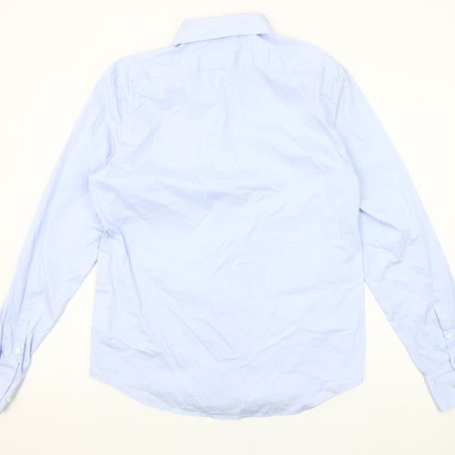 H&M Men's Blue Slim Fit Long Sleeve Cotton Blend Button-Up M