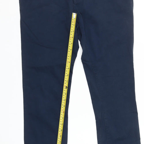 Vichi Mens Blue Chino Trousers 32W 30L Slim Fit Cotton Stretch