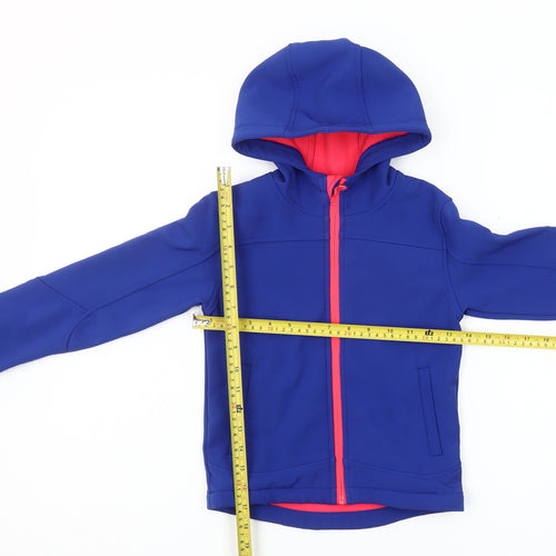 Zakti Boys Blue Softshell Hooded Jacket Coat 5-6Y Water Resistant