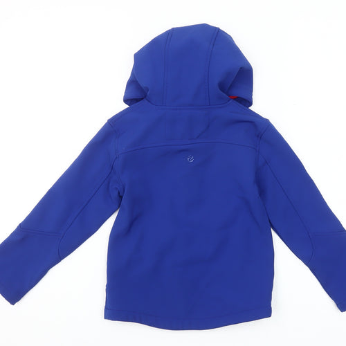 Zakti Boys Blue Softshell Hooded Jacket Coat 5-6Y Water Resistant