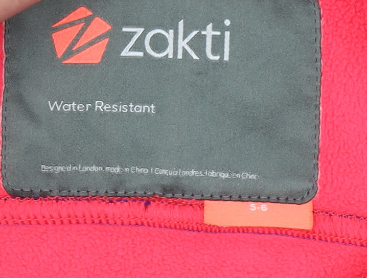 Zakti Boys Blue Softshell Hooded Jacket Coat 5-6Y Water Resistant