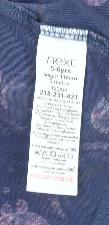 Next Girls Peppa Pig Multicoloured Cotton Long Sleeve Skater Dress 5-6Y